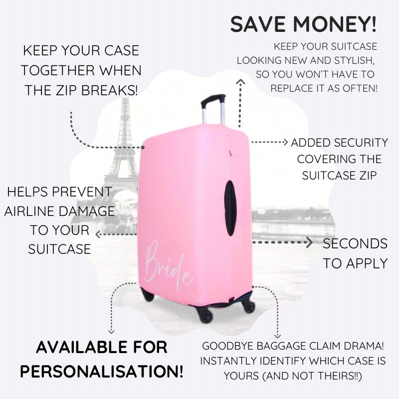 UK Hen Do or Honeymoon Bride Suitcase Cover Features and Benefits