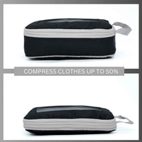 Travel Hack - Ripstop Compression Packing Cubes for Travel, in Black