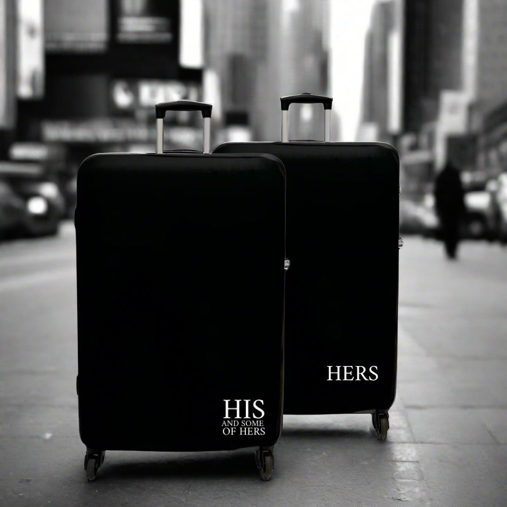 His and Hers Suitcase Covers in Medium Black
