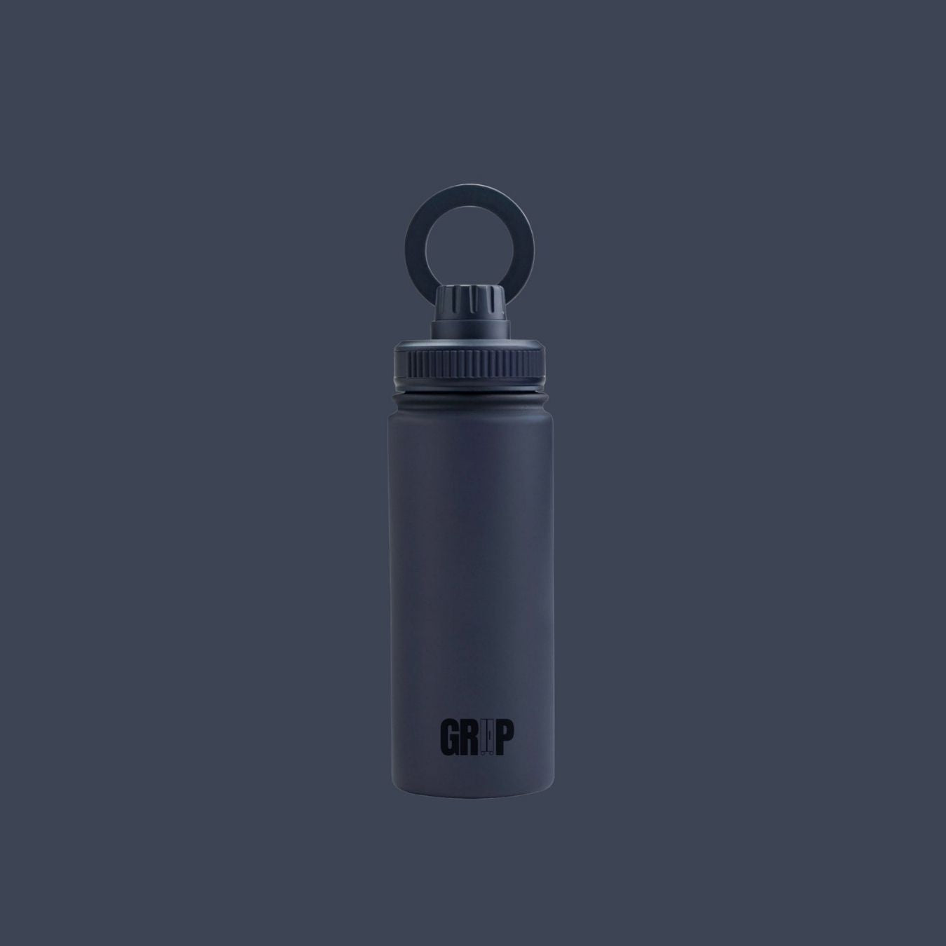 Navy Unisex Gift UK Gadget Lover Water Bottle with Magnetic Phone Holder Lid to match in navy