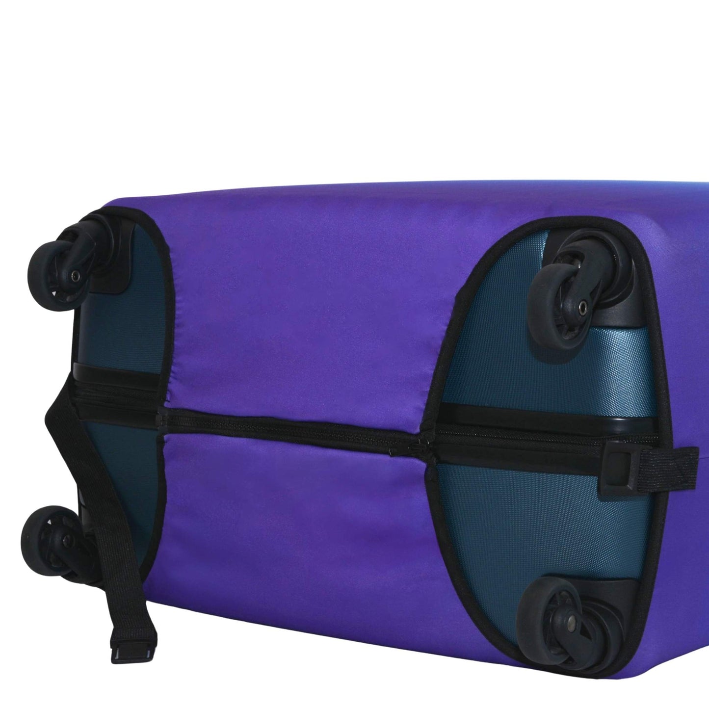 Purple Suitcase Cover Elastic Buckle and Zip with lock , base image