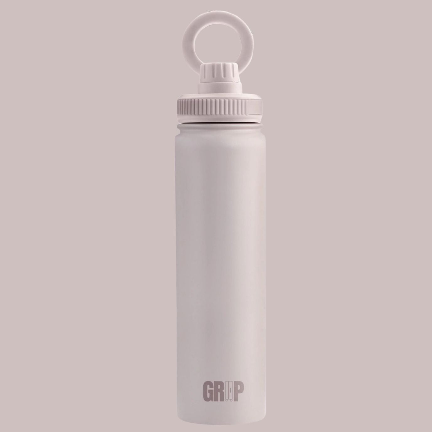 Taupe Stainless Steel Water Bottle with Magnetic Phone Holder custom name available UK stock fast selling