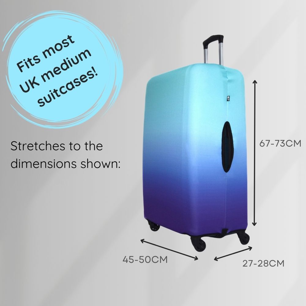 Turquoise Blue Purple Medium Suitcase Luggage Cover in the UK