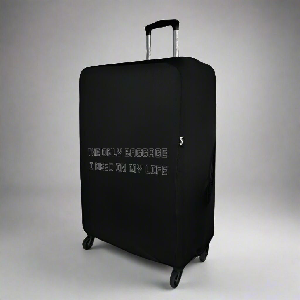 Black Suitcase Cover for Travel Luggage | The only baggage I need in my life quote