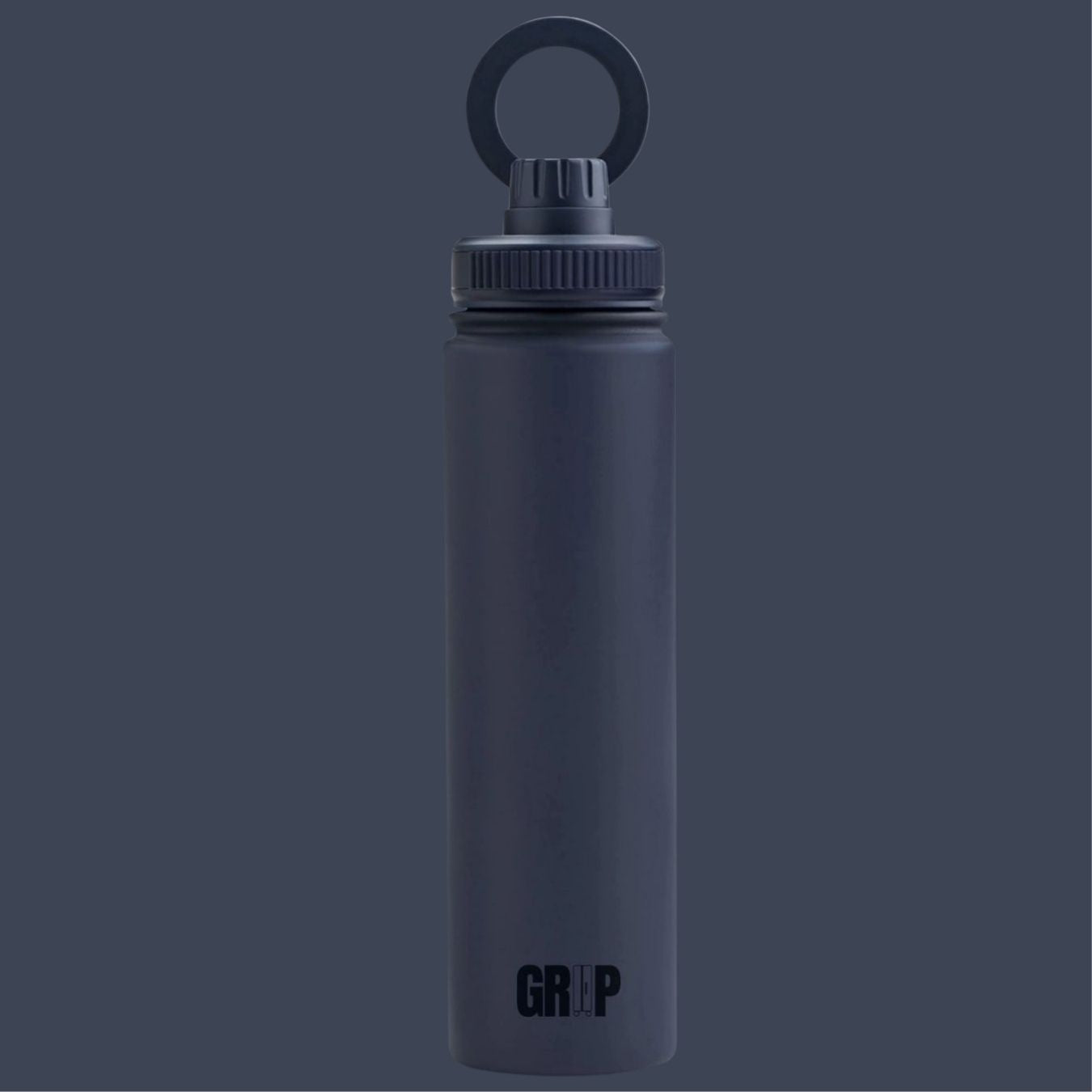 Navy Stainless Steel Water Bottle Grip with Magnetic Phone Holder 750ml Plain with Customisation available UK stock