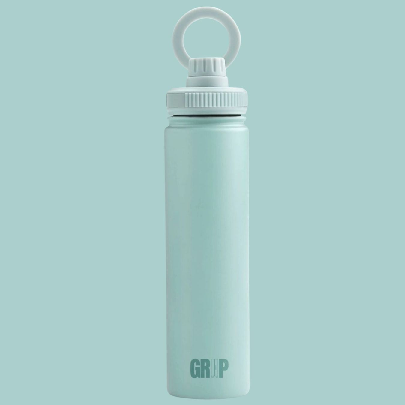 Turquoise Stainless Steel Water Bottle plain with personalisation available magnetic phone holder UK stock