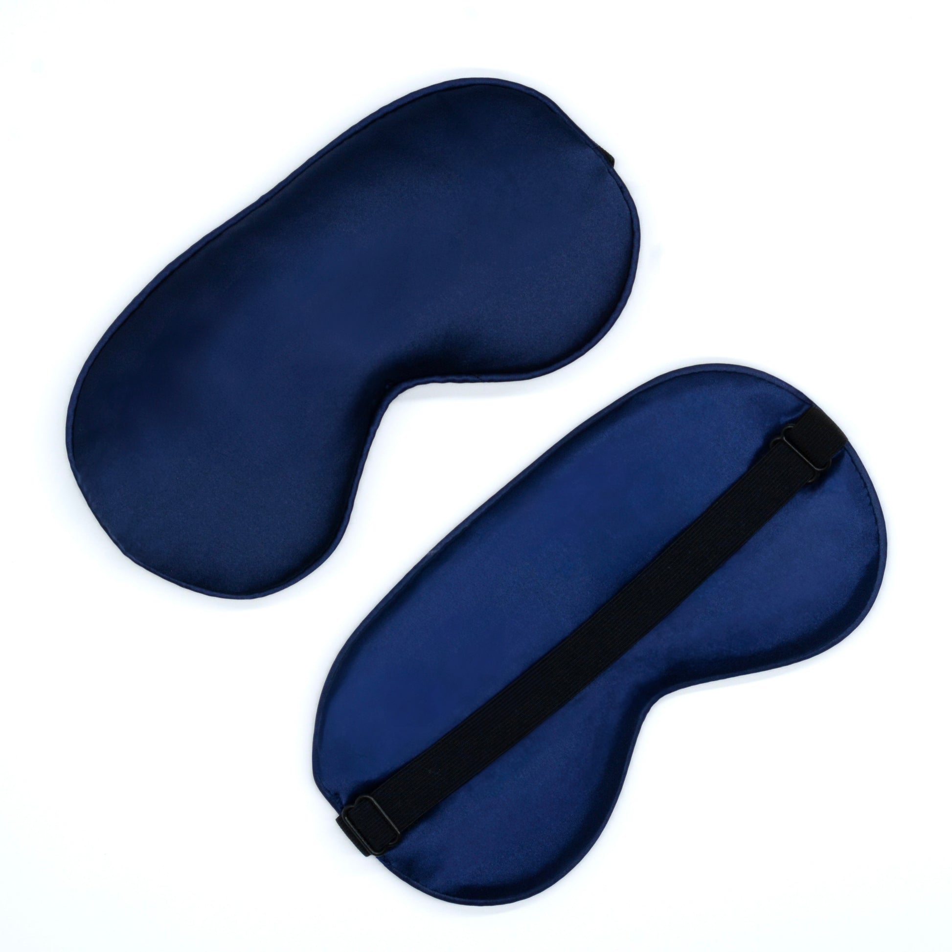 Luxury Silk-Feel Cushioned Travel Eye Mask available in various colours including black, navy, pink, white, gold, pale teal