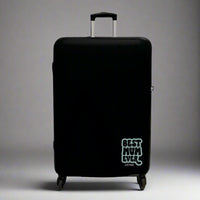 Best Mum Ever Gift for Mothers Day or Birthday - Luggage Protector Cover in Black with text Best Mum Ever and name beneath - uk travel hack