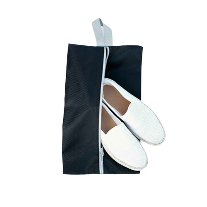 Black Shoe Bag Travel Hack, shoes not included.