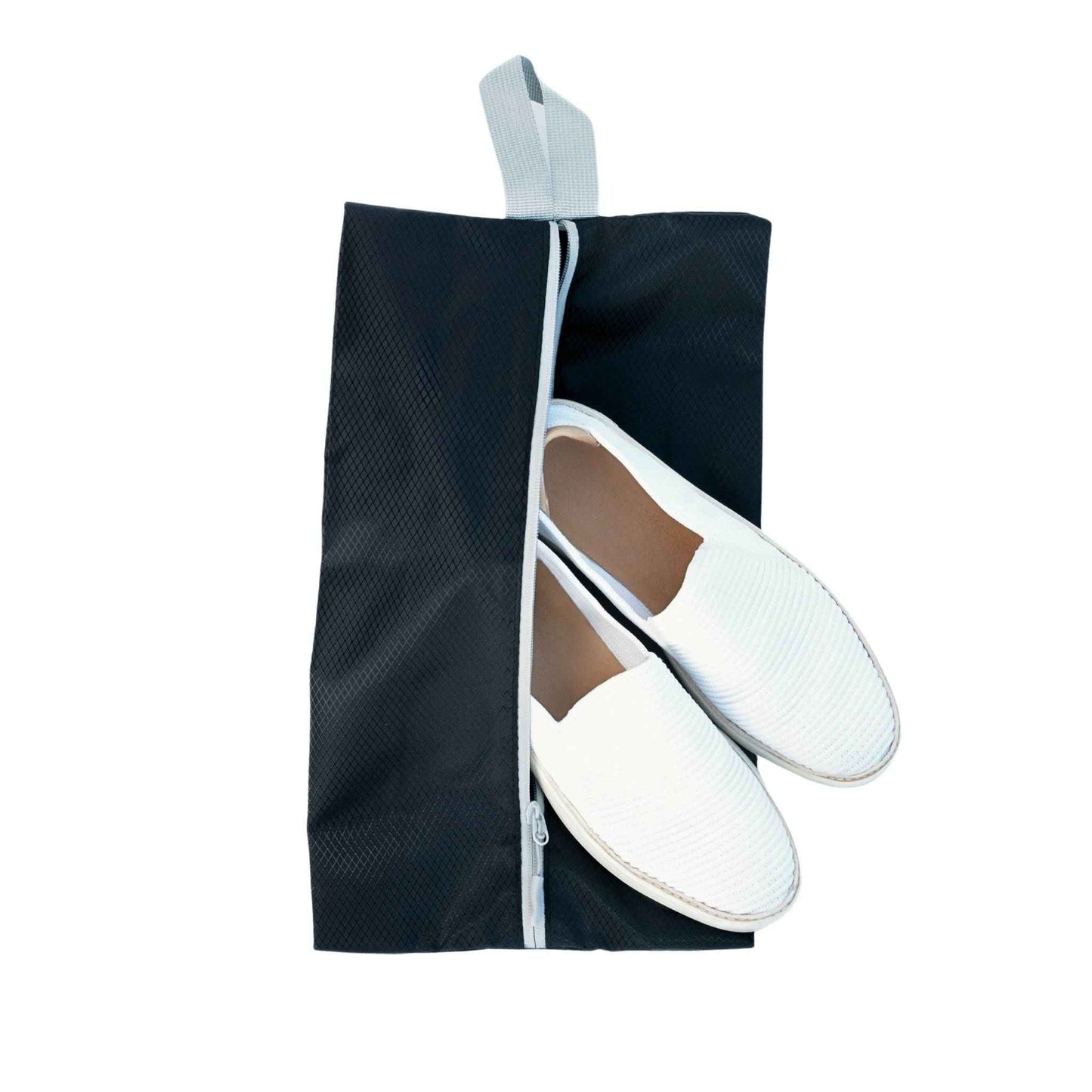 Black Shoe Bag Travel Hack, shoes not included.