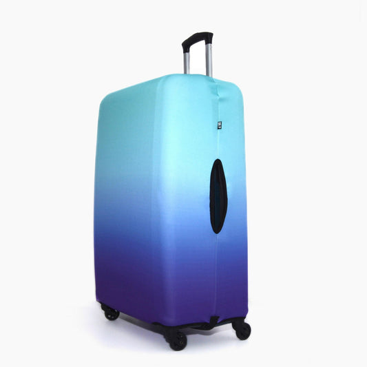 Blue and Purple Medium Suitcase Cover Front Image