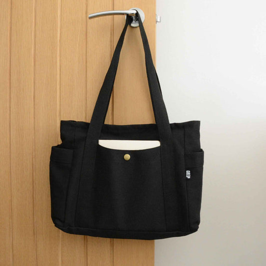 Everyday Tote Bag in Black for School Teenagers or Office Gym Bag