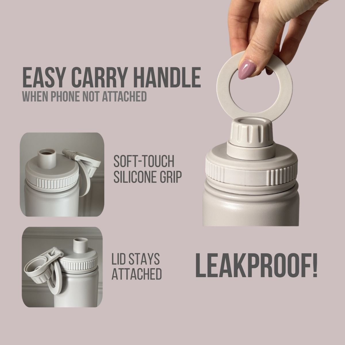 Magnetic Phone Holder Insulated Water Bottle