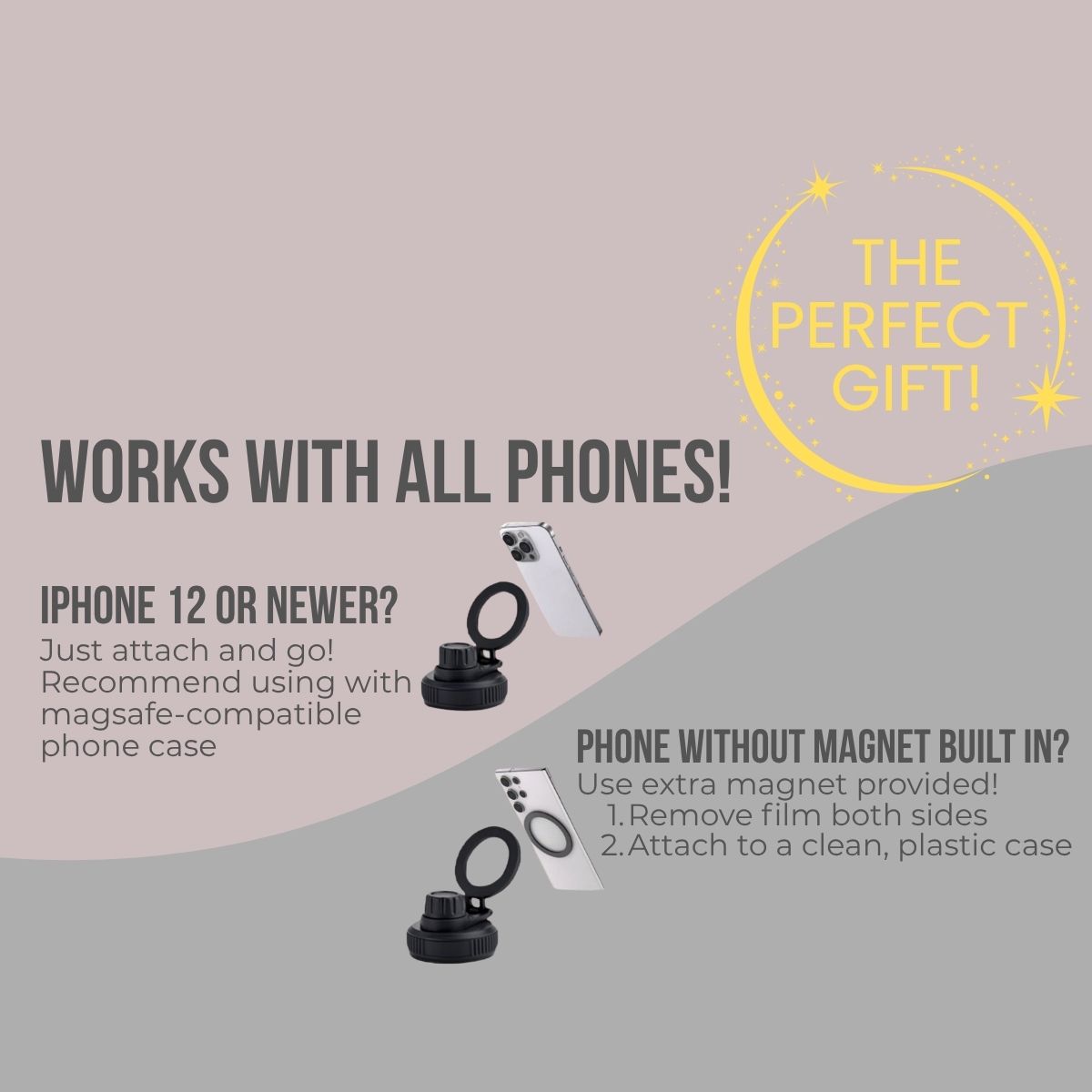 Magnetic Phone Holder Insulated Water Bottle