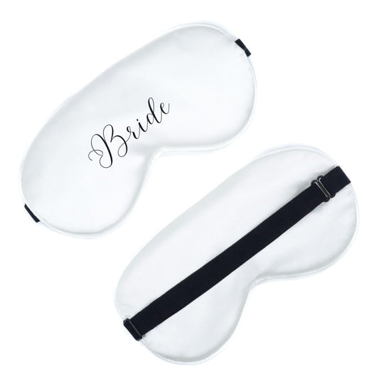 Personalised Luxury Bride Travel White Eye Mask Accessory UK 