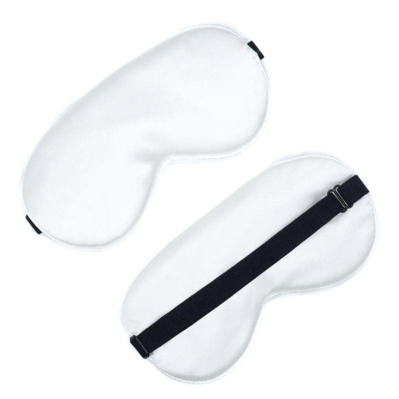 Luxury Silk-Feel Cushioned Travel Eye Mask available in various colours including black, navy, pink, white, gold, pale teal