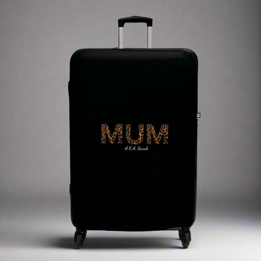 Leopard Print Lover Mum Mothers Day Gift Luggage Cover UK Travel Hack with Custom Name
