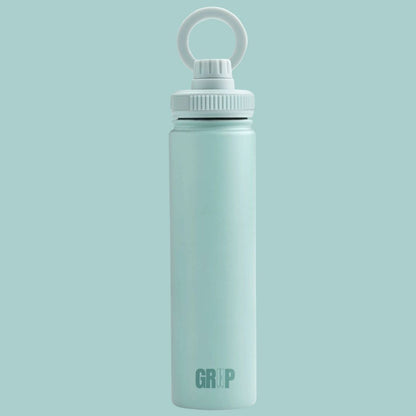 Turquoise Stainless Steel Water Bottle plain with personalisation available magnetic phone holder UK stock 