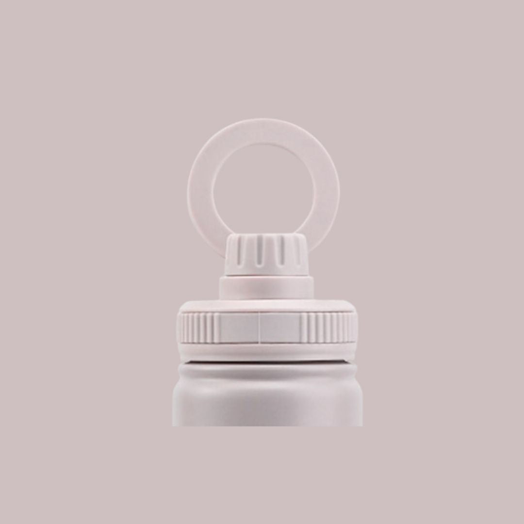 Taupe Beige magnetic replacement lid for Grip Luggage Water Bottle with build-in phone holder magnet 